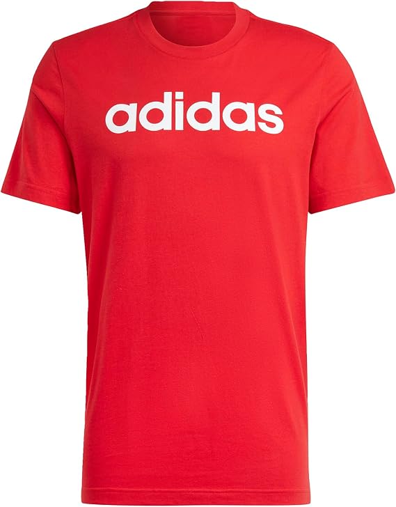 adidas Men's Essentials Single Jersey Linear Embroidered Logo Tee Short Sleeve T-Shirt (Pack of 1)