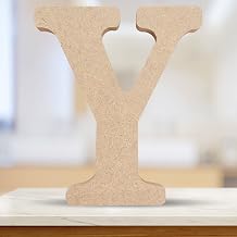 4 Inch 3D Unfinished Wooden Letters, Wooden Alphabet Letters for Wall Decor Decorative - Wood Crafts Standing Letters Slices Sign Board Decoration for Party Decor DIY Craft（Letter Y）