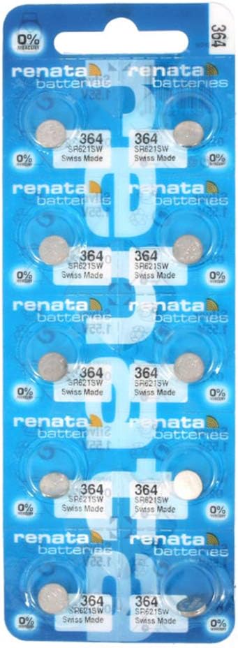 renata 364 SR621SW x 10 pcs Authorized Dealer Genuine Imported Danchi Button Watch Battery Watch Battery SR621SW x 10pcs