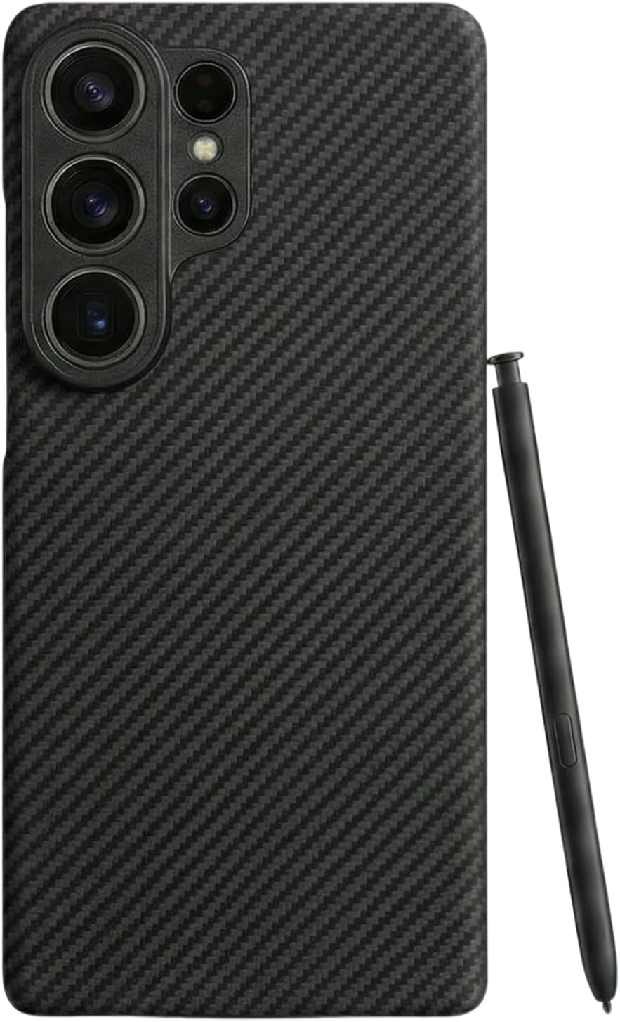 Thinborne Compatible with Samsung Galaxy S26 Ultra Case - [Extremely Thin Aramid Fiber Cover] [Unbelieve Thin] [Ultra Premium] [Magnetic Charging] - Black