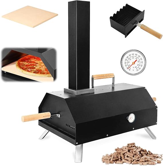 Outdoor Pizza Oven Professional 11" Wood Fired Pellets Portable Pizza Maker [Energy Class A+]
