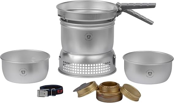 Trangia 27-1 Aluminium Cookset with Spirit Burner, Complete Camping Cookware and Stove Set for Hiking, Backpacking, Fishing