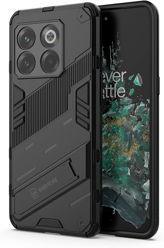 Microcase OnePlus Ace Pro 5G - OnePlus 10T 5G Matrix Serisi Armor Standlı Perfect Koruma Kılıf -Siyah