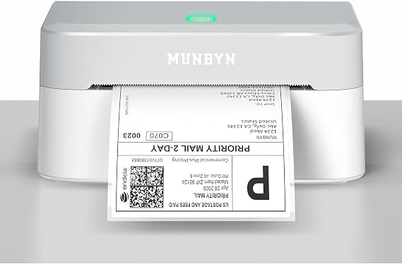 MUNBYN Bluetooth Shipping Label Printer, 4x6 Thermal Printer, 403B, White