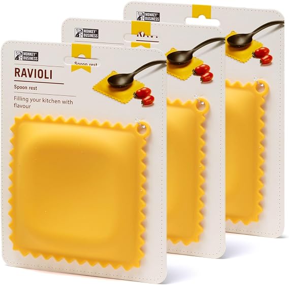 Monkey Business Ravioli-Shaped Spoon Rest, Pack of 3, Spoon Rest for Kitchen Counter, Cool Kitchen Gadgets, Cute Kitchen Accessories, from a Collection of Different Pasta-Shaped Unique Kitchen Gadgets