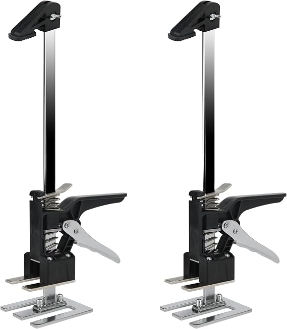 ConBlom Labor Saving Arm Jack 2 Pack, Hand Lifting Tool Jack, Multi-Function Height Adjustment Lifting Device, Door And Wooden Panel Lifting Cabinet Board Lifter, Load-Bearing 300kg (Black)