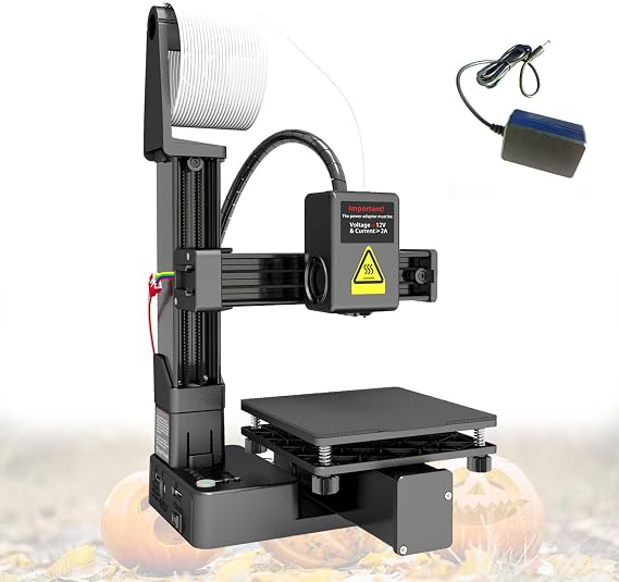 Small 3D Printer, 3D Printer for Beginner, Easy Usage, Efficient Heating, High Resolution, for Educational Projects, Robust Design (Black)