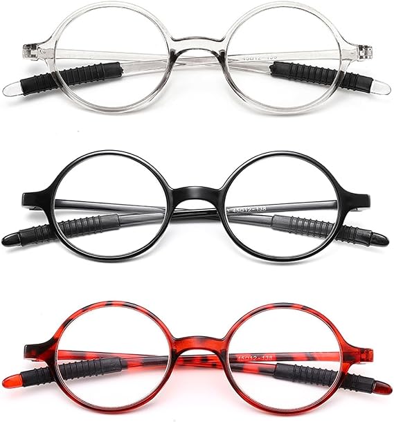 3 Pack 2.5 Round Reading Glasses for Men Women Retro