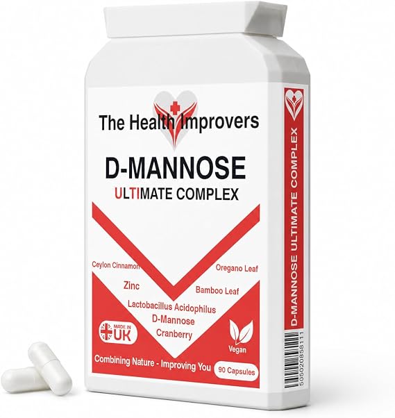 D-Mannose Ultimate Complex, D-Mannose with Cranberry Extract, Zinc, Lactobacillus Acidophilus, Cinnamon and Oregano, 90 Vegan Capsules, Made in UK