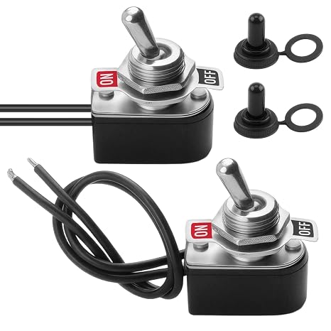 2 Pieces Metal Toggle Switch 3A 250V 6A 125V