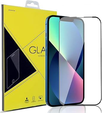 Screen Protector For iPhone 13, Tempered Glass Film [Full Coverage][Impact-Resistant][Anti-Shatter] For iPhone 13 Black