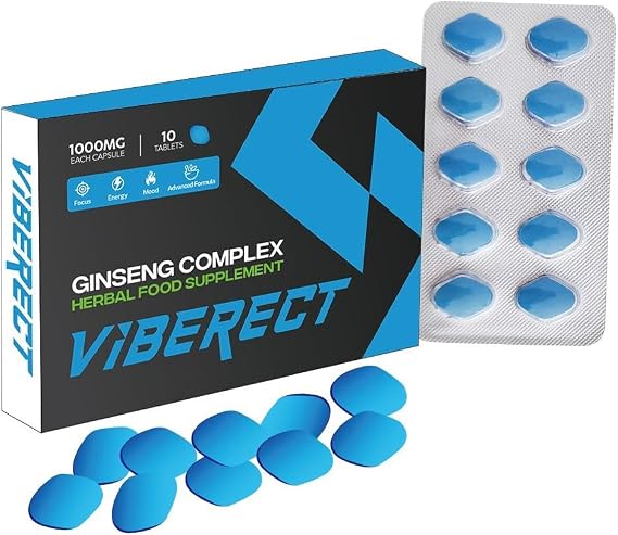 Blue 1000mg New UK | Stronger | Longer | Harder | Performance | Extra Strength Enhancing Pills, Stamina Endurance Booster Supplement Pills for Men | 10 Ginseng Tablets
