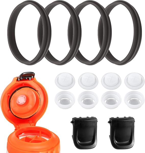 Gosknor Gatorade GXウォーターボトル交換用ボトル蓋10個 シリコンディスペンサーバルブ&シーリングガスケットGX 30オンスアクセサリー用クリップ付きホワイト