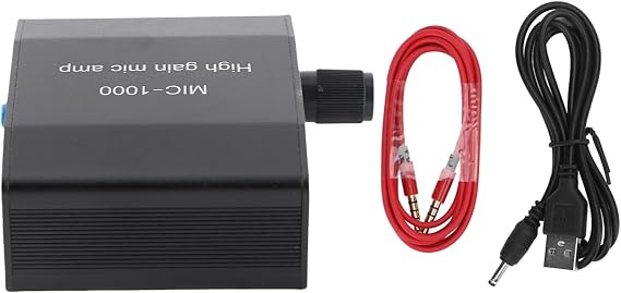 マイクアンプ、DC 5V マイクアンプ ハイゲインマイク オーディオアンプ 1000倍増幅アクセサリーキット、電子部品コンバーター 1000回マイクアンプ マイクプリアンプ 3.5mm