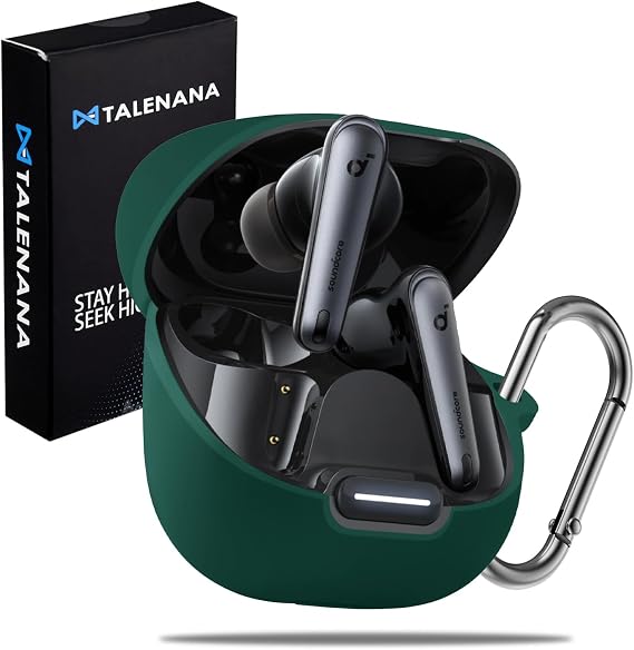 TALENANA for Anker Soundcore Liberty 4 NC Case, Silicone Protective Cover, Shockproof, Waterproof, Dustproof, Scratch-Resistant, Wear-and-Charge Capable, Full Protection Case, with Earphone Carabiner