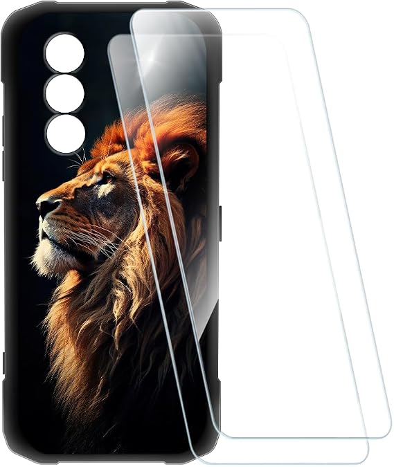 Tempered Glass and Case for Doogee Blade 10 Power - Lion 1