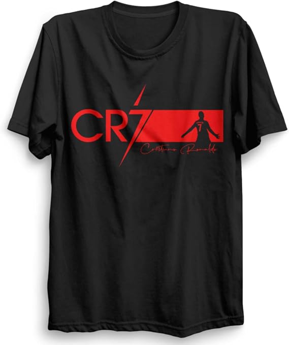 Ronaldo CR#7 Red Logo Signature Kids Youth Football T Shirt Inspired Ronaldo Jersey Kids Football Top