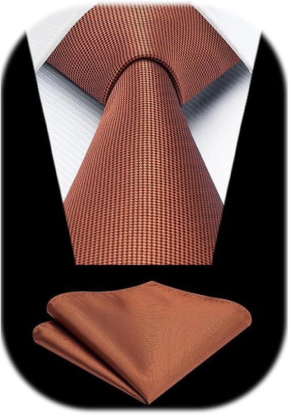 Enlision Men's Solid Tie and Pocket Square Set Classic Wedding Ties for Men Formal Business Ties Handkerchief Gift