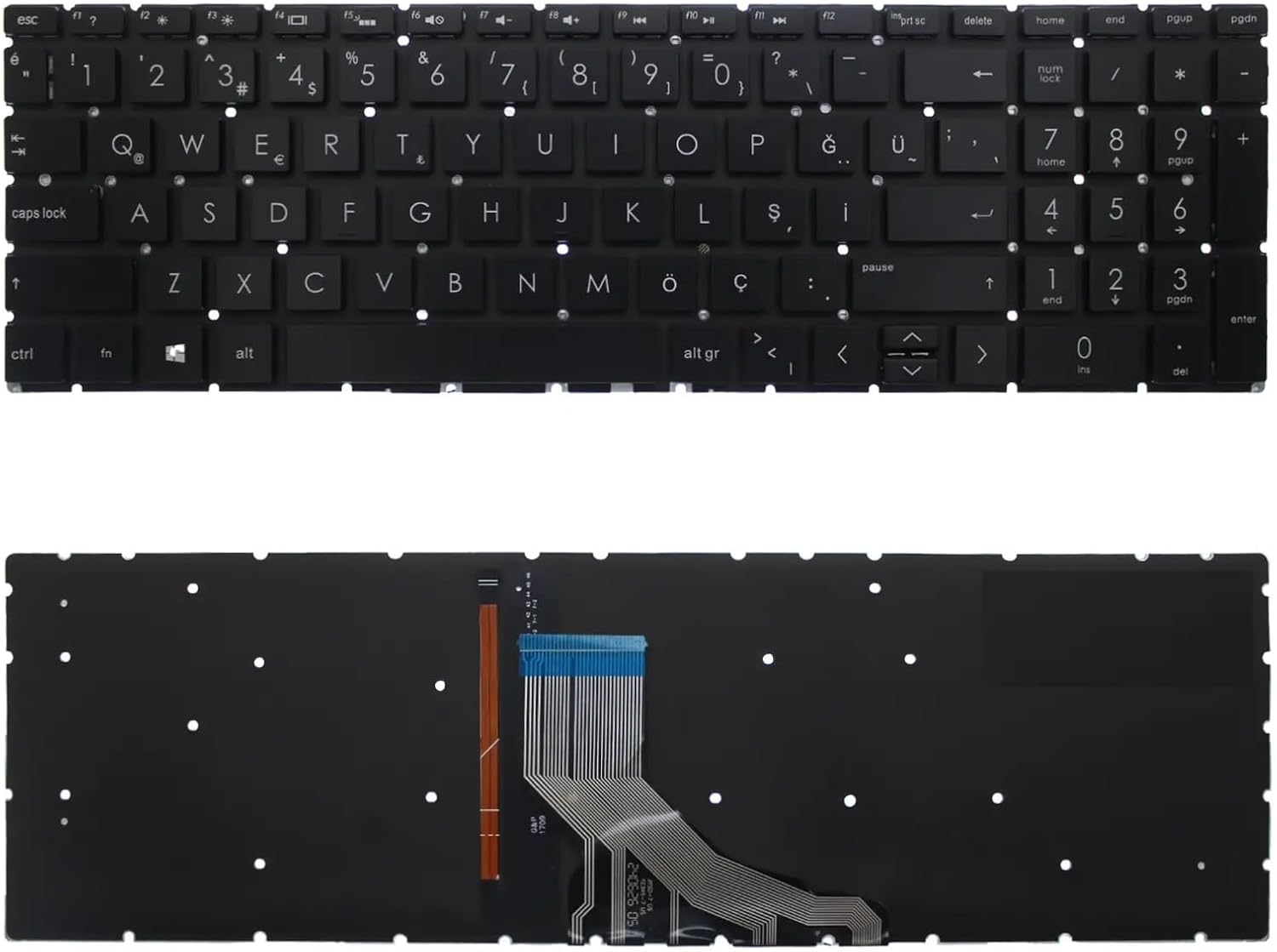 Notebook Klavye - HP-121 - Siyah-Işıklı - Envy 17-bw0000 Laptop Klavye - Tuş Takımı/Siyah - TR - Backlit - Siyah Tuş - Muadili ile uyumlu