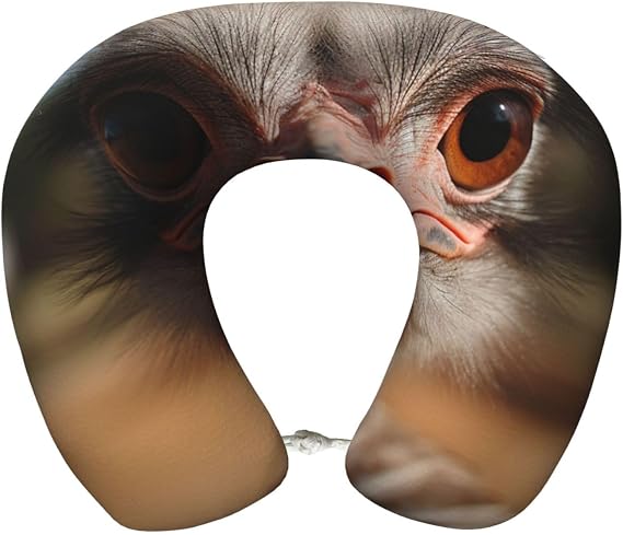 Cute Ostrich Travel Neck Pillow Comfortable U Shape Memory Foam Pillow for Head Support,Travel Pillows for Airplanes Portable Traveling Neck Flight Pillow for Sleeping Car