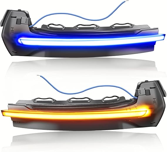 Dynamic LED Turn Signals, One Pair Side Rearview Mirrors Turn Signal Lights For Au-di A3 8V, S3 8V, RS3 8VA 2013-2020, Yellow-Blue, 2 Lamps