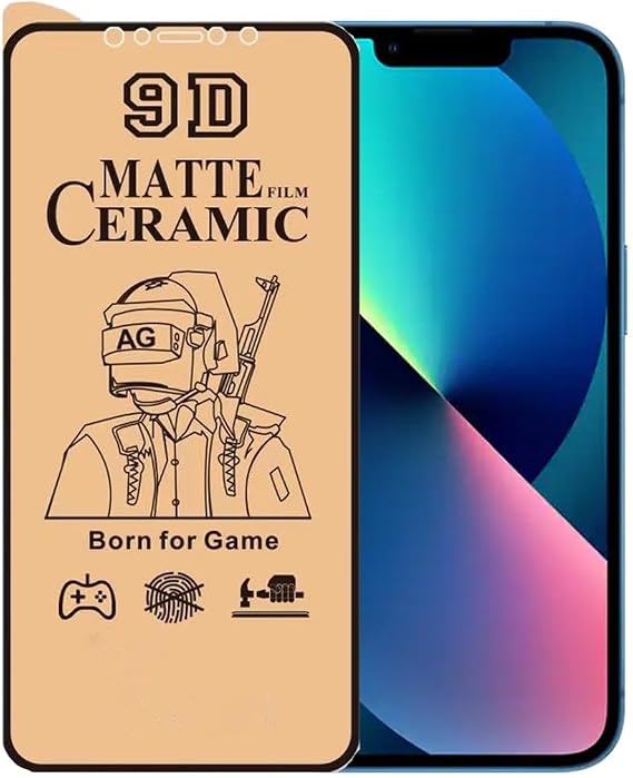 Bzontech Apple iPhone 13 ile Uyumlu Ekran Koruyucu 9D Mat Seramik Nano