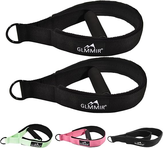 Pilates Double Loop Straps for Pilates Reformer, Fitness Metal D Ring Straps Handle, Pilates Accessories Yoga Wristbands Exercise Straps Pilates Accessories for Workout 2 PCS