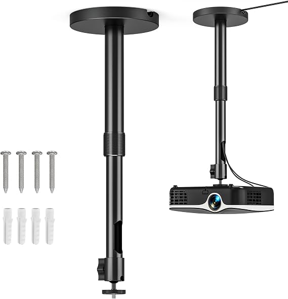 Projector Stand, Adjustable Projector Ceiling Wall Mount with 1/4" Screw