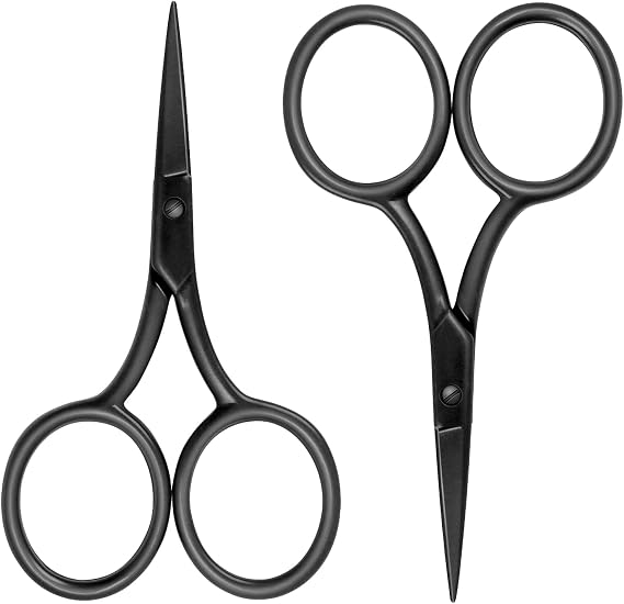 Asdirne Scissors, Stainless Steel Electrophoresis Blades, Sharp and Corrosion Resistant, Comfortable Handle, Suitable for Home, Sewing, School, Office, Especially for Fine Work, 9.5 cm, Black