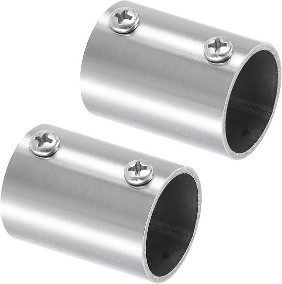sourcing map 2Pcs 2-Way Straight Pipe Fitting Connector Fit 1" 25mm OD Pipe