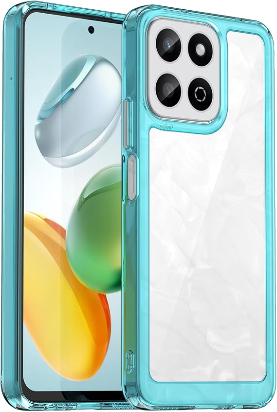 Phone Case for HONOR 200 Smart 5G [Turquoise] - Transparent Acrylic Hard Cover for HONOR 200 Smart