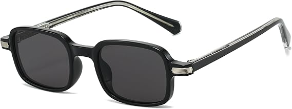 Long Keeper Small Rectangle Sunglasses for Women Men 90s Retro Square Sunglasses Trendy Vintage Rectangular Sun Glasses UV400 Protection