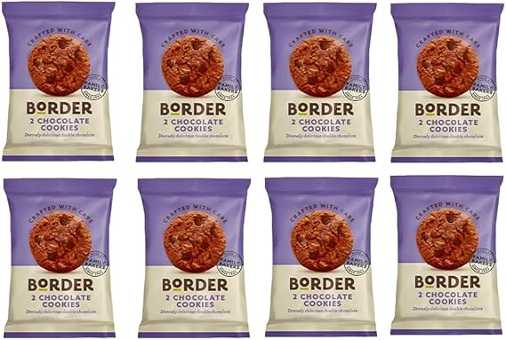 20 x Borders Biscuits Chocolate Cookies Flavour Cookies - Chocolatey Biscuits (2 Biscuits Per Pack)