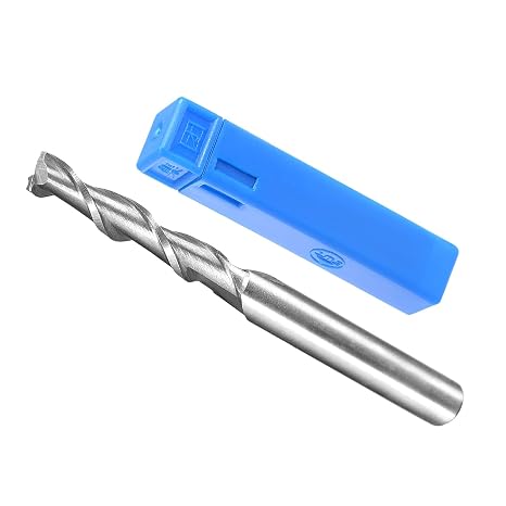 2-Flute Spiral End Mill Bits, 5mm Diameter 30mm Length, High Speed Steel Straight Milling Cutter with Storage Case- (Applications: for Plywood Hardwood Plastic),