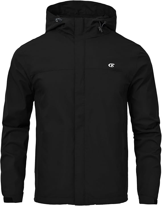Huayuzh Men's Softshell Jackets Mens Waterproof Jacket Outdoor Lightweight Breathable Windbreaker Hiking Camping Coat