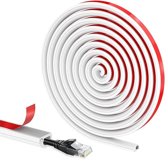 GreenTech Esnek Kablo Kanalı Yapışkanlı, Beyaz, 14x10 mm, 2 Metre, GT-KK01