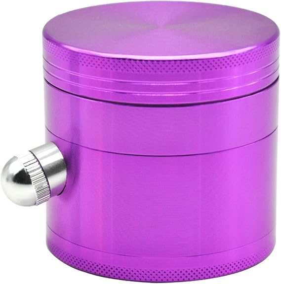 Herb Grinder 4 Piece Herb Spice Grinder 2.48" Manual Grinder with Pollen Catcher - Sharp Teeth, Purple