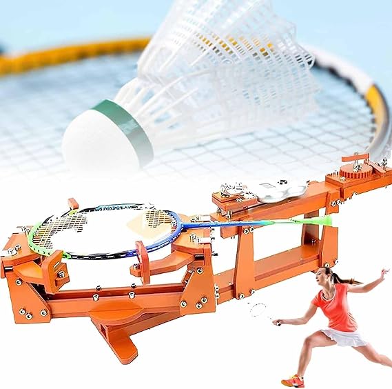 Badminton Racket Stringing Machine, 6-Point Fixed, 60lb Winch Type, Tabletop Restring Machine for Squash and Badminton, Perfect for DIY Use