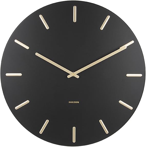 Karlsson Wall clock Charm Steel Black with gold 45x3.5cm,One Size