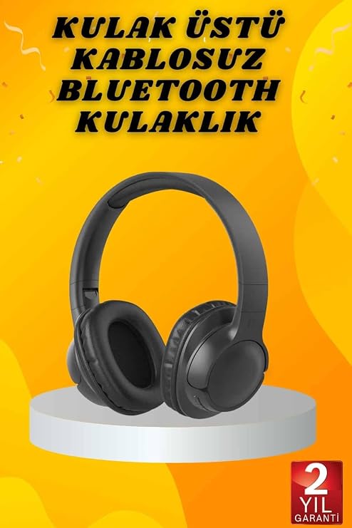 YamanHobi Kulak Üstü Bluetooth Kulaklık Ayarlanabiilir Uzun Pil Ömrü Kablosuz 5.0 Bluetooth -