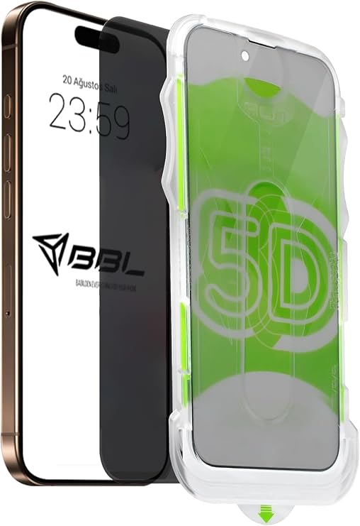 Babilden iPhone 18 Pro Max İle Uyumlu Hayalet Ekran Koruyucu Yandan Görünmez Gizli Kolay Kurulum Kitli Camın Altında Toz Bırakmayan Darbelere Karşı Ekstra Dayanıklı Kırılmaz Cam Koruma
