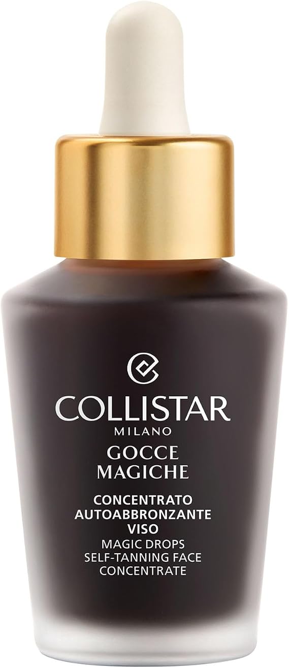 Collistar Magic Drops Face, Self-Tanning Concentrate, Fast Effect, Intense Tan, Natural and Luminous in Less than an Hour, No Stains, 30 ml