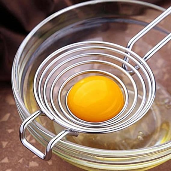 Silver Egg Separator, Stainless Steel Yolk White Separator Tool, Food Grade Egg Divider Egg Sieve Egg Extractor, Kitchen Gadget Cooking Baking Tool, Dishwasher Safe Specialty Tools Gadgets