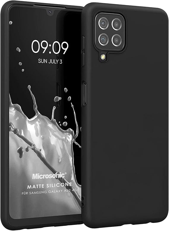 Microsonic Matte Silicone Samsung Galaxy M32 4G için Kılıf Siyah [Galaxy M32 4G ile Uyumlu Kılıf - Siyah]