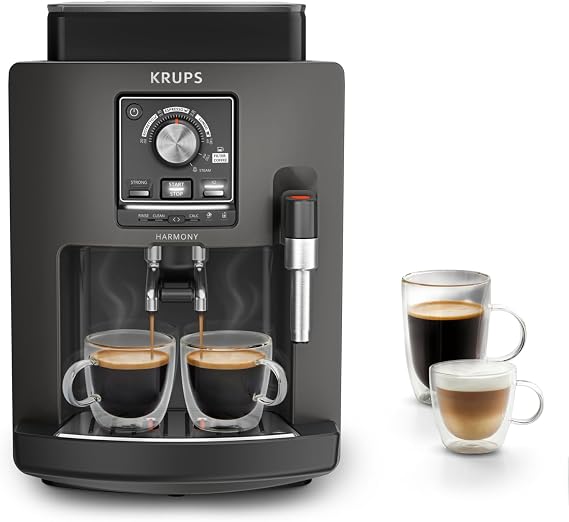 KRUPS Harmony, Superautomatic Coffee Maker, 4 Beverages, Milk Frother