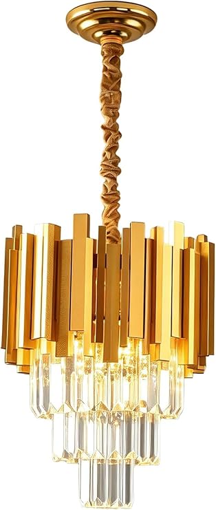 AHXIAOZN Luxury Chandelier Crystal Light, K9 Crystal Chandelier, E14 Lights for Dining Room, Kitchen, Living Room, Bedroom, Hallway, Cafe, Bar [Energy Class F]