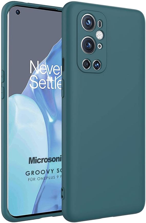 Microsonic OnePlus 9 Pro için Kılıf Groovy Soft Koyu Yeşil [OnePlus 9 Pro ile Uyumlu Kılıf - Koyu Yeşil]