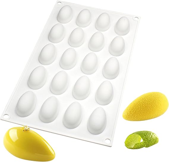 20 Holes 3D Baking Moulds DIY Mould Dessert Silicone Mould Reusable Cake Mould Cake Mould Silicone Non-Stick Silicone Baking Mould for Mousse Cakes Pudding Chocolate Jelly Ice Cream (A)