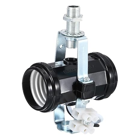 sourcing map E27 Double Base Bulb Socket M10 Thread Lamp Holder 2 Light Socket with Bracket Light Fixture Wire for DIY Lamp Accessories Ceiling Lamp