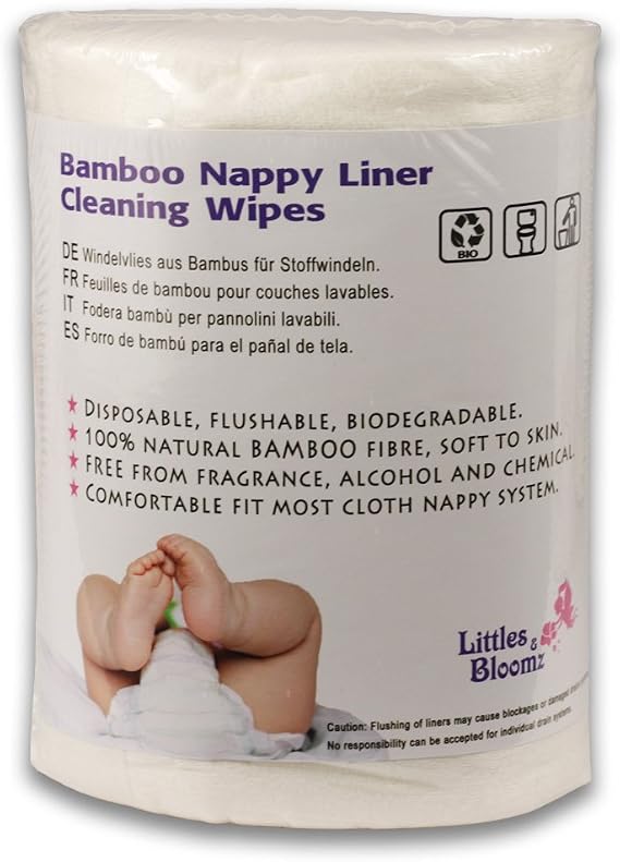 Littles & Bloomz, Flushable Biodegradable Disposable Cloth Nappy Diaper Bamboo Liners